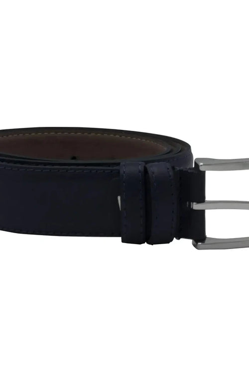 Riem NOS  leder blauw met zilverkleurige gesp en stevige afwerking