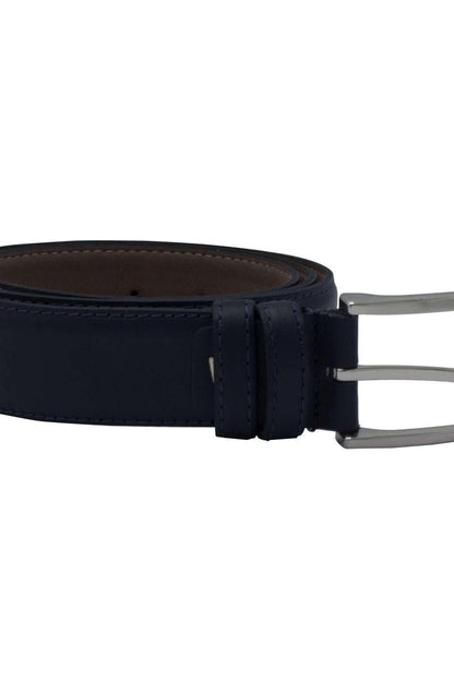 Riemen NOS blauw - blauwe leren riem met moderne gesp, perfect voor elke outfit.