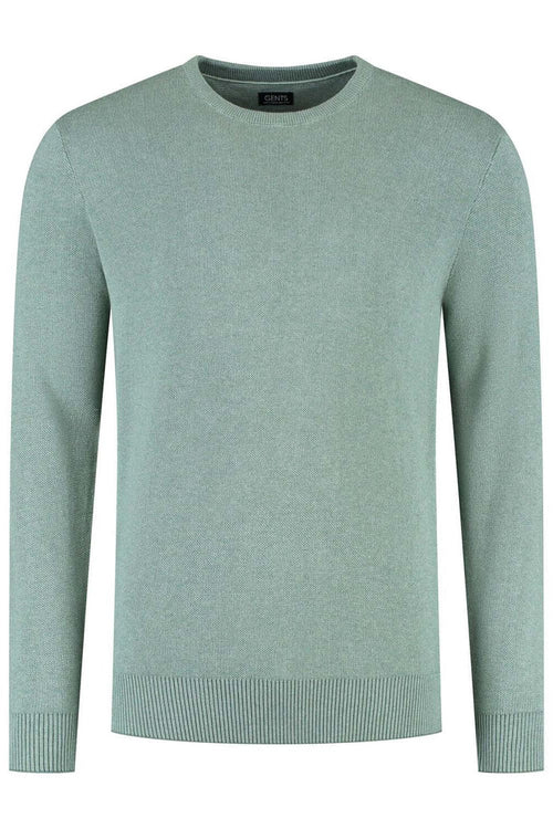 Ronde hals two-tone groen katoenen trui met ronde hals in ademend groen