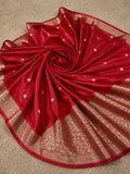 Indiehaat | Red Mashru Katan Silk Saree | Brocade