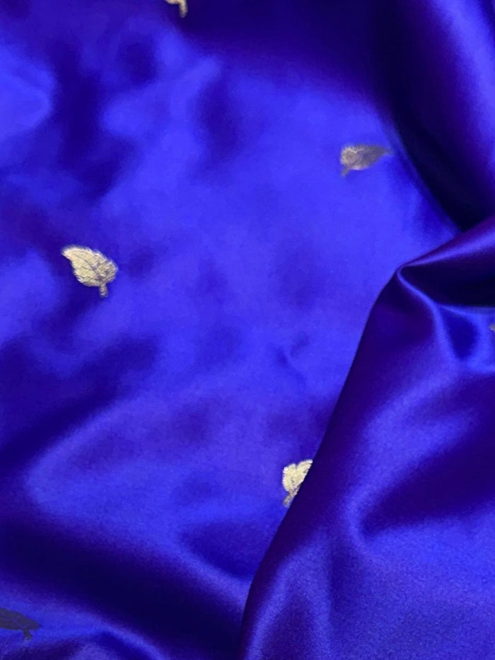 Indiehaat | Blue Mashru Katan Silk Saree | Brocade