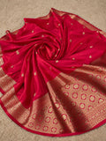Indiehaat | Pink Mashru Katan Silk Saree | Brocade