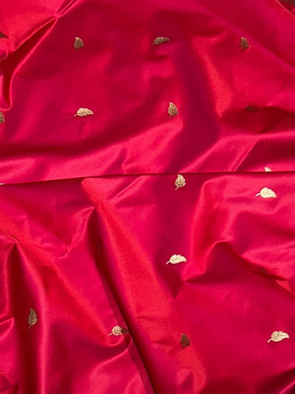 Indiehaat | Pink Mashru Katan Silk Saree | Brocade