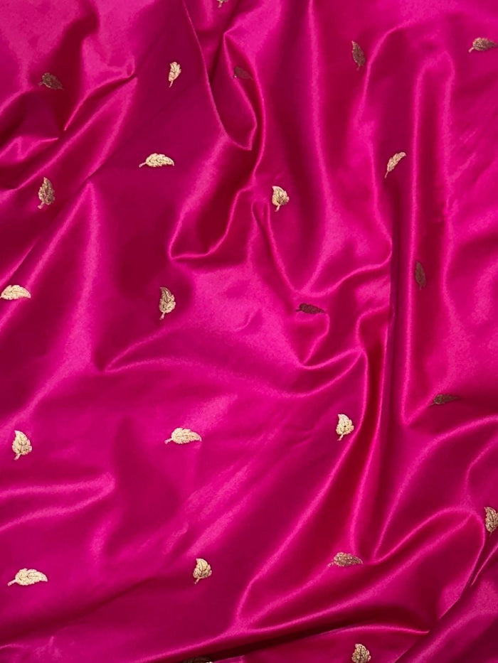 Indiehaat | Pink Mashru Katan Silk Saree | Brocade