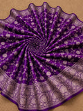 Indiehaat | Purple Mashru Katan Silk Saree | Brocade