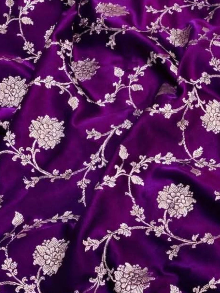 Indiehaat | Purple Mashru Katan Silk Saree | Brocade