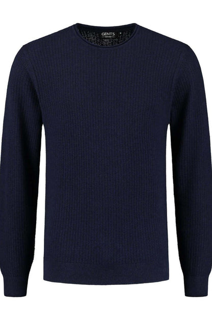 Roundneck structuur blauw