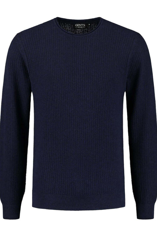 Roundneck structuur blauw
