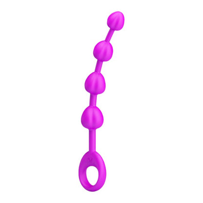 Rozariu anal PRETTY LOVE Beeds, cu inel pentru extracție ușoară, lungime 19.5 cm, diametre progresive 1.7 – 2.3 cm, mov