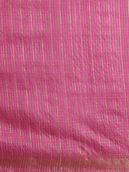 Indiehaat | Hand Dyed Kota Banarasi Silk Saree Purple