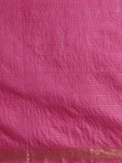 Indiehaat | Hand Dyed Kota Banarasi Silk Saree Purple
