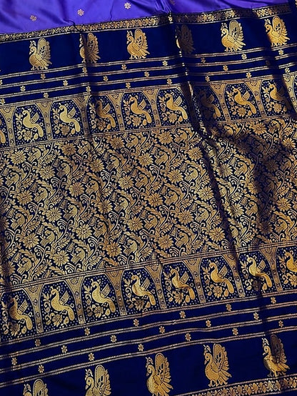 Indiehaat | Paithani Silk Handloom Saree Blue