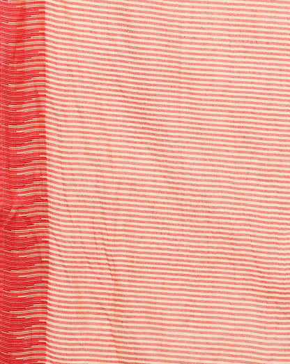 Indiehaat | Kota Silk Hand Dyed Temple Border Saree Beige