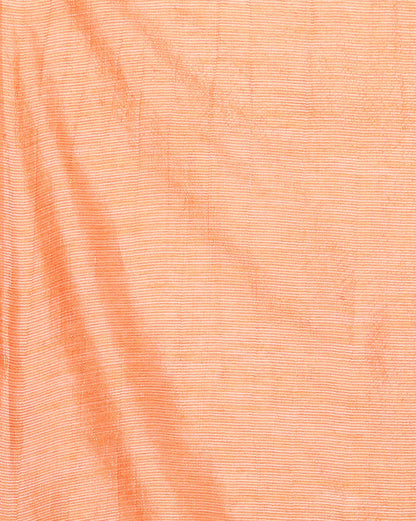 Indiehaat | Kota Silk Hand Dyed Temple Border Saree Orange