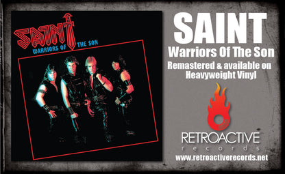SAINT - WARRIORS OF THE SON + 3 Bonus (*NEW-RANDOM COLOR VINYL, 2022, Retroactive) 9 total tracks