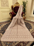 Indiehaat | Silk Linen Zari Weaving Saree Orange