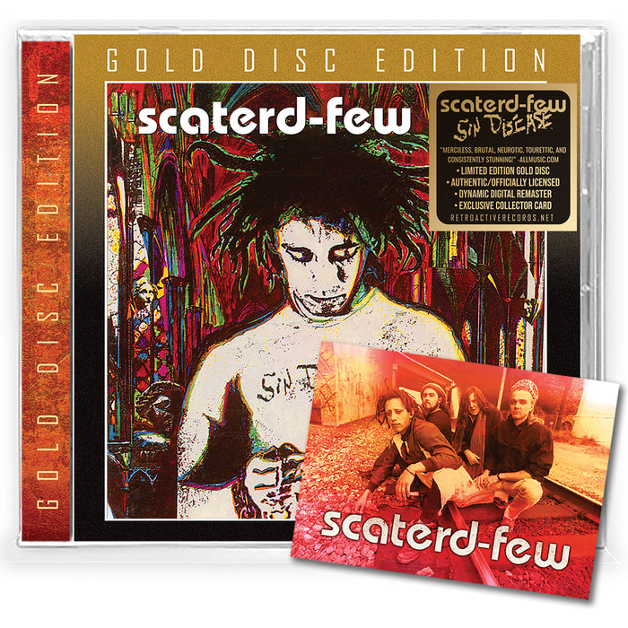 SCATERD FEW - SIN DISEASE + Ltd Collector Card (*NEW-GOLD DISC CD, 2023, Retroactive Records) Remastered Revolutionary Rock/Metal!