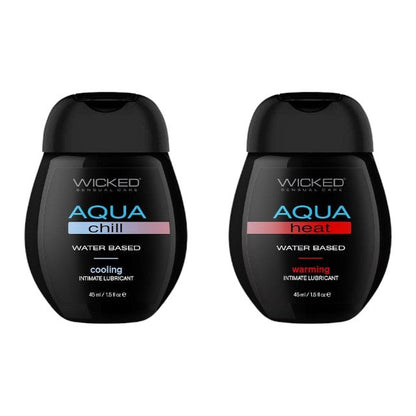Set 2 lubrifianți WICKED Sensation Kit, formulă inovatoare pe bază de apă, efecte de răcire și încălzire, 2 x 45 ml