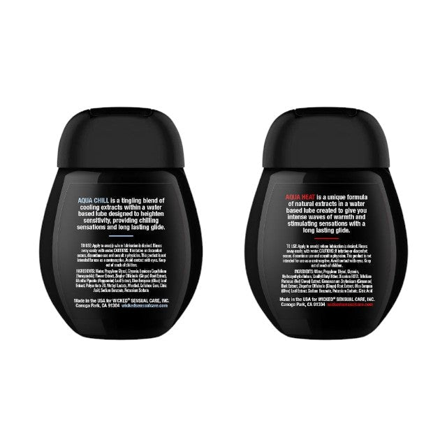 Set 2 lubrifianți WICKED Sensation Kit, formulă inovatoare pe bază de apă, efecte de răcire și încălzire, 2 x 45 ml