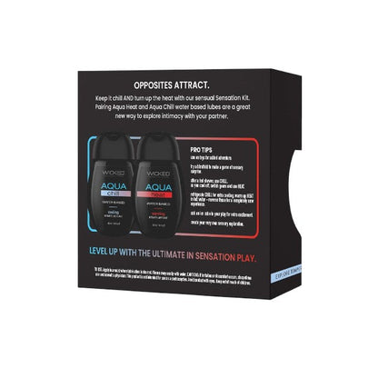 Set 2 lubrifianți WICKED Sensation Kit, formulă inovatoare pe bază de apă, efecte de răcire și încălzire, 2 x 45 ml