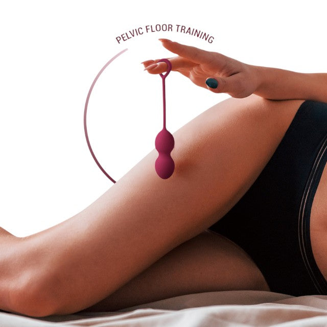 Set 3 bile kegel INTENSE Charli, pentru tonifierea mușchilor pelvieni, 3 dimensiuni, rezistente la apă, mov