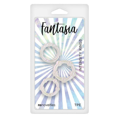 Set 3 inele pentru penis NS NOVELTIES Fantasia, din material flexibil, diametre progresive 2 - 2.3 cm, alb transparent