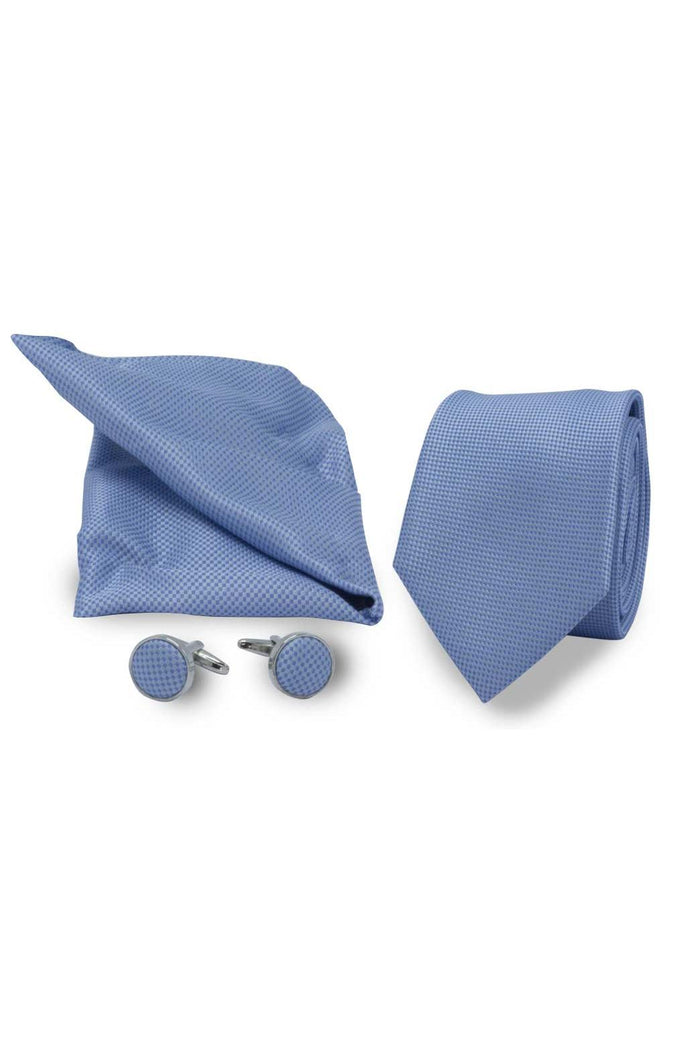 Set das manchet pochet l-blauw