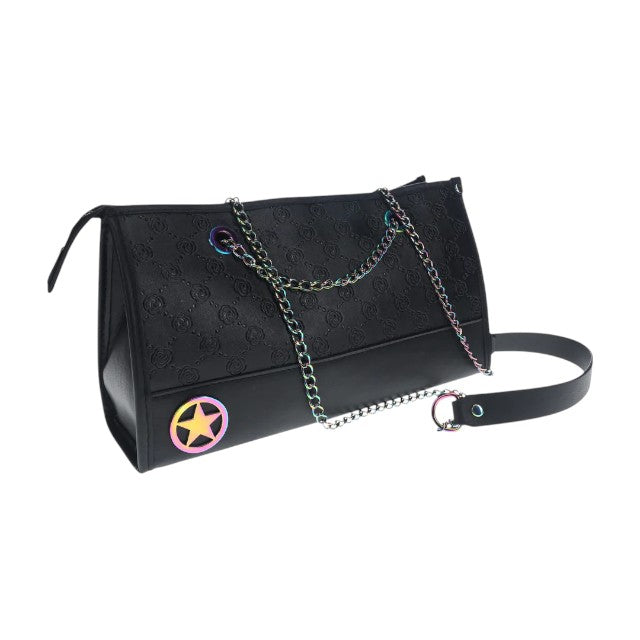 Set OUCH! Kit with Bag - Venice Collection, 9 produse pentru jocuri BDSM, cu cătușe, mască, lesă, căluș, bici și geantă, negru