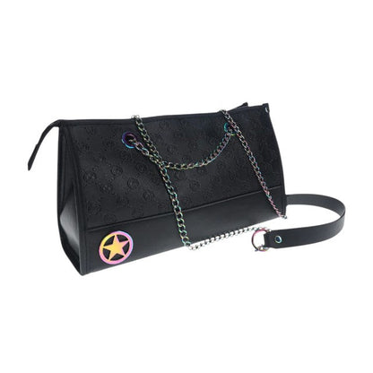 Set OUCH! Kit with Bag - Venice Collection, 9 produse pentru jocuri BDSM, cu cătușe, mască, lesă, căluș, bici și geantă, negru