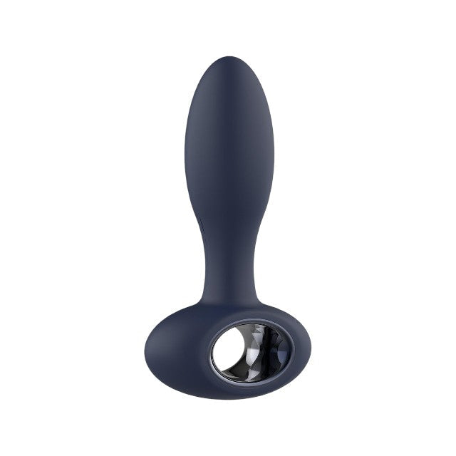 Set plug anal DREAMTOYS Startroopers Milky Way, 1 dop clasic + 2 dopuri cu funcție de vibrație, 12.5 cm - 16 cm, albastru