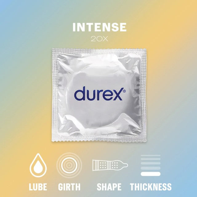 Set prezervative DUREX Pleasure Mix, diverse sortimente stimulatoare, din latex, diametru 56 ± 2 mm, 40 buc