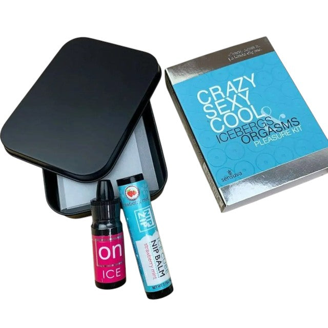 Set SENSUVA Crazy Sexy Cool Pleasure Kit, cu ulei și balsam cu efect de răcire, pentru stimulare clitoris și sâni