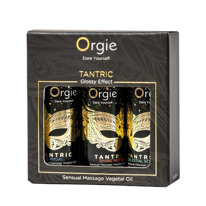 Set ulei masaj Orgie - Tantric, pentru corp, cu arome de vin alb, orhidee, fructe de padure, kiwi si capsuni, 3 x 30 ml