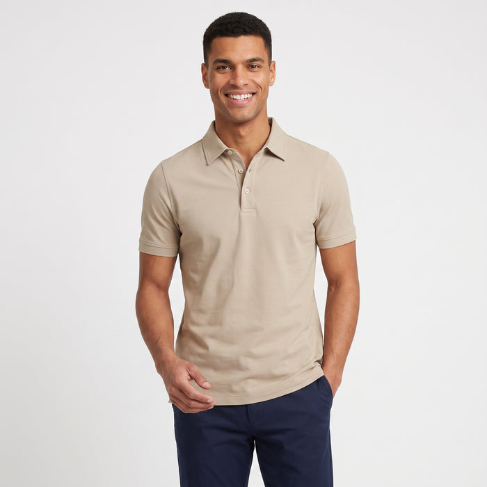 Shirt-polo 2-tone beige
