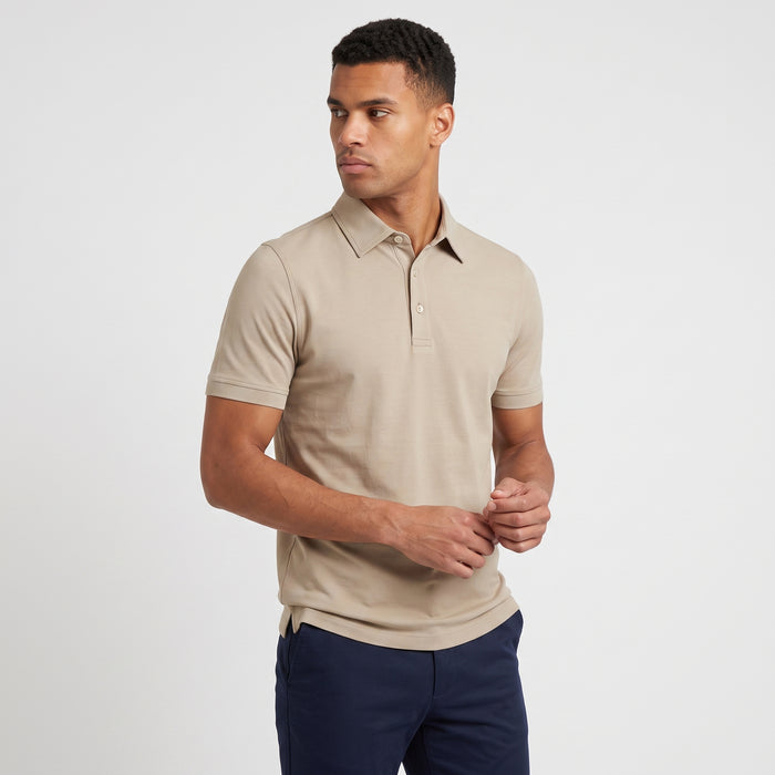 Shirt-polo 2-tone beige
