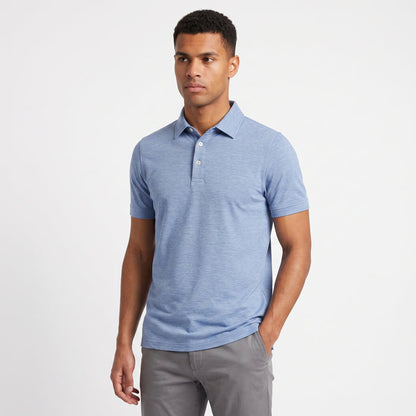 Shirt-polo 2-tone denimblauw