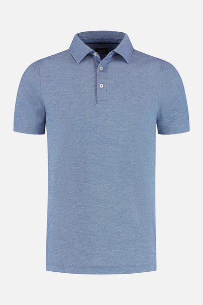 Shirt-polo 2-tone denimblauw