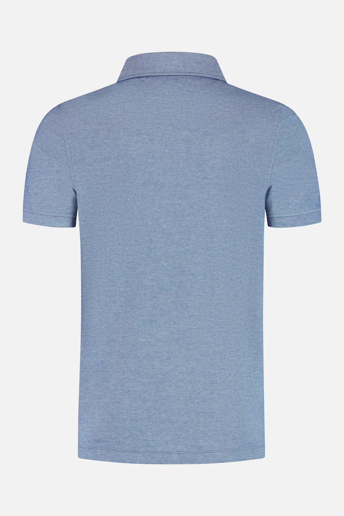 Shirt-polo 2-tone denimblauw