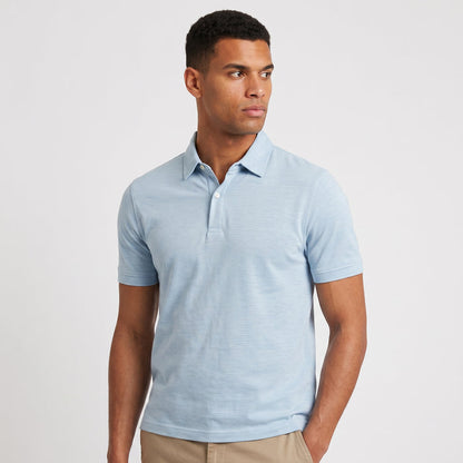 Shirt-polo 2-tone ijsblauw