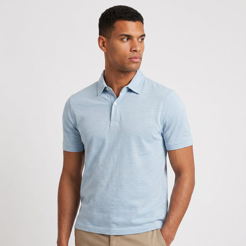 Shirt-polo 2-tone ijsblauw