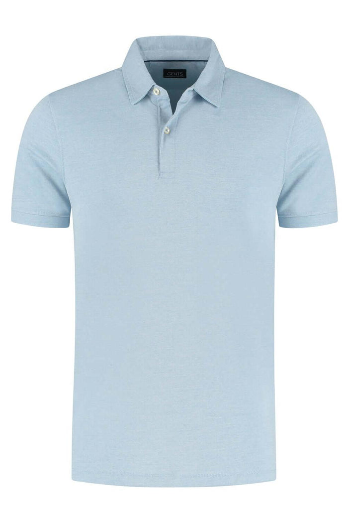 Shirt-polo 2-tone ijsblauw - tweekleurige ijsblauwe polo met casual uitstraling.