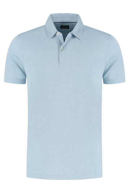 Shirt-polo 2-tone ijsblauw - tweekleurige ijsblauwe polo met casual uitstraling.