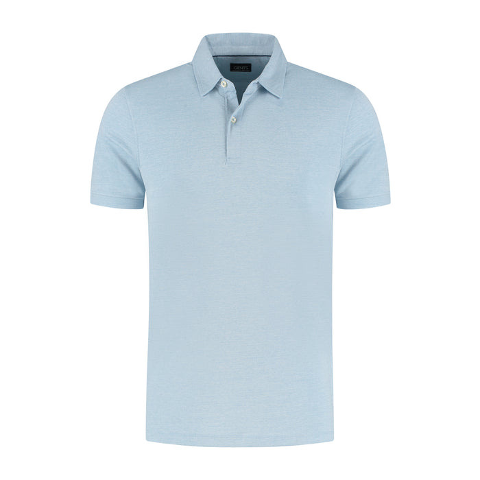 Shirt-polo 2-tone ijsblauw