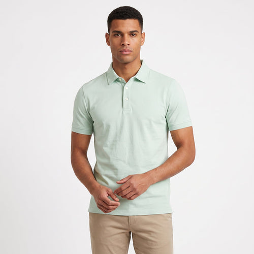 Shirt-polo 2-tone lichtgroen