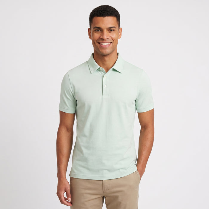 Shirt-polo 2-tone lichtgroen
