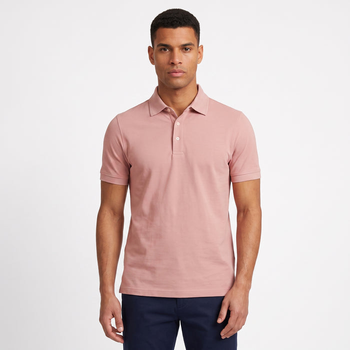 Shirt-polo 2-tone zalmroze