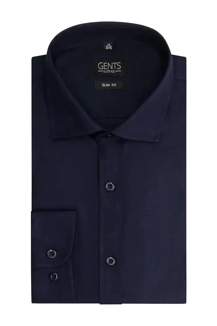 Slimfit bamboe blauw