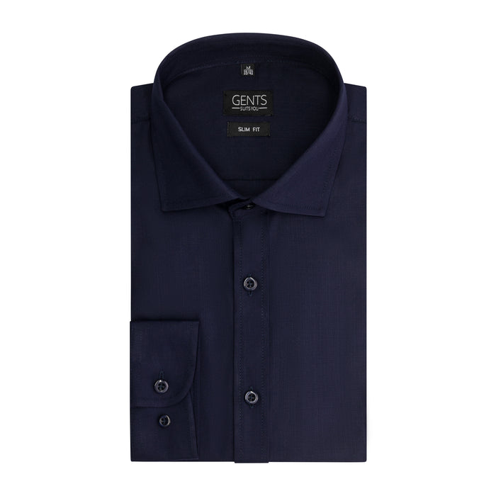 Slimfit bamboe blauw
