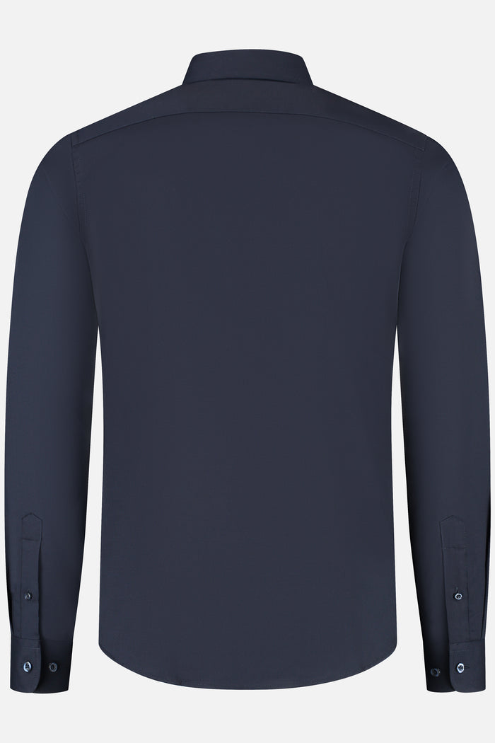Slimfit bamboe donkerblauw
