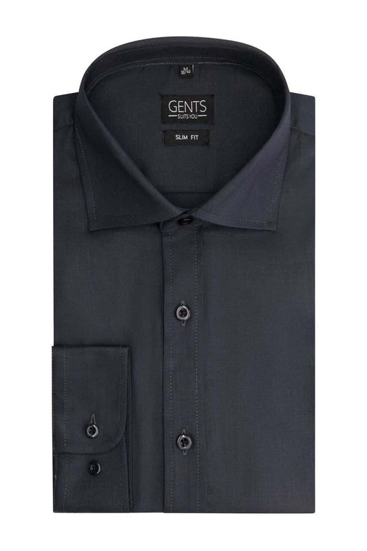 Slimfit bamboe grijs